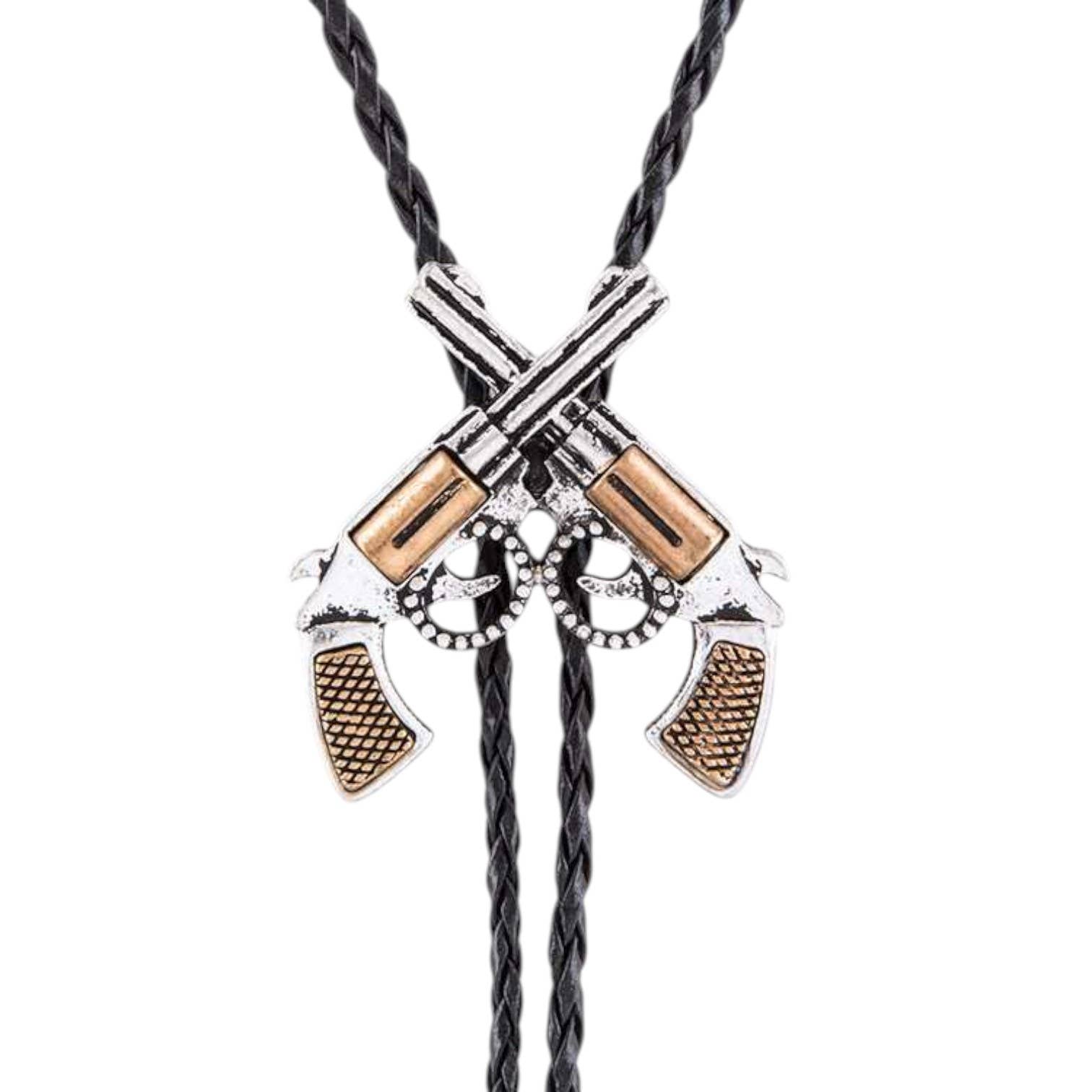 LA Jewelry Plaza - Wholesale Y-Neck/Lariat Necklace - Dual Revolvers Slider Bolo Tie1