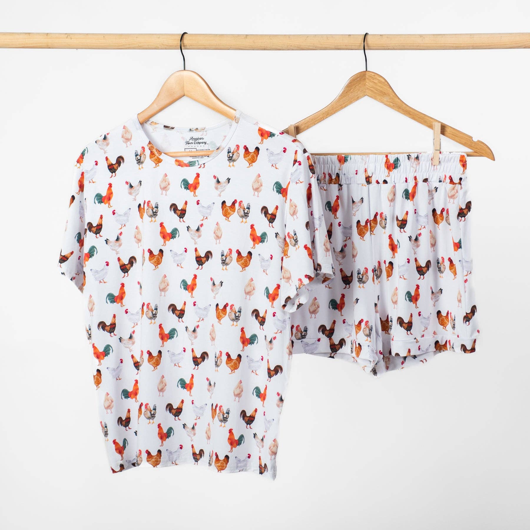 American Farm Company – Großhandel Schlafanzug-Set – Damen – Hühnchen-Bambus-Pyjama 2-teiliger Set - Erwachsene5