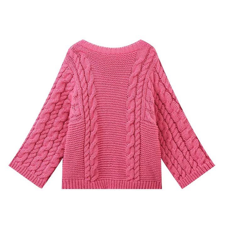 EmberLoom - Wholesale Knit Sweater - Women's - Women's French Style Cable Knit Long Sleeve Pullover sweater9
