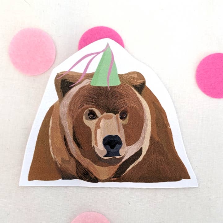 Party Bear sticker for wholesale by Sazzlebybell