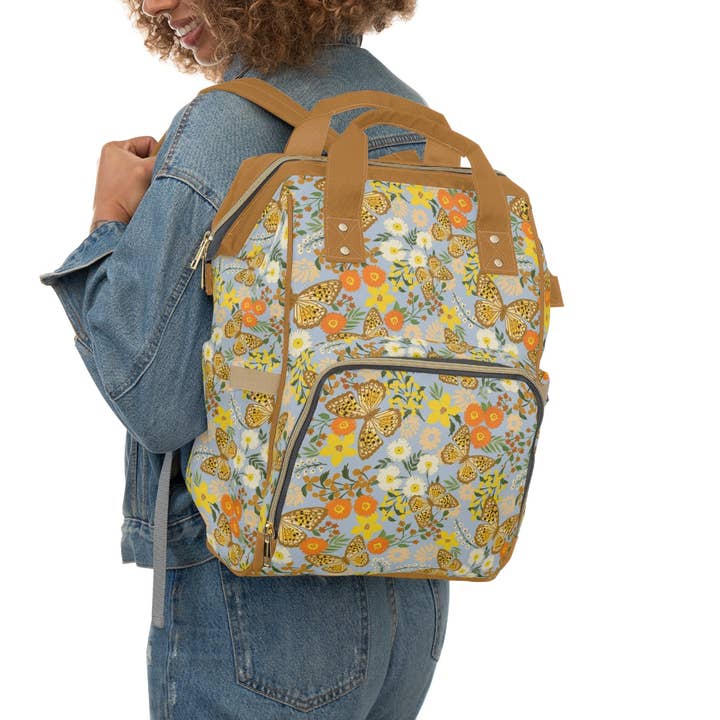 Baby Changing Backpack Bag - Flutterby Baby Butterfly for wholesale by Green Cheeks