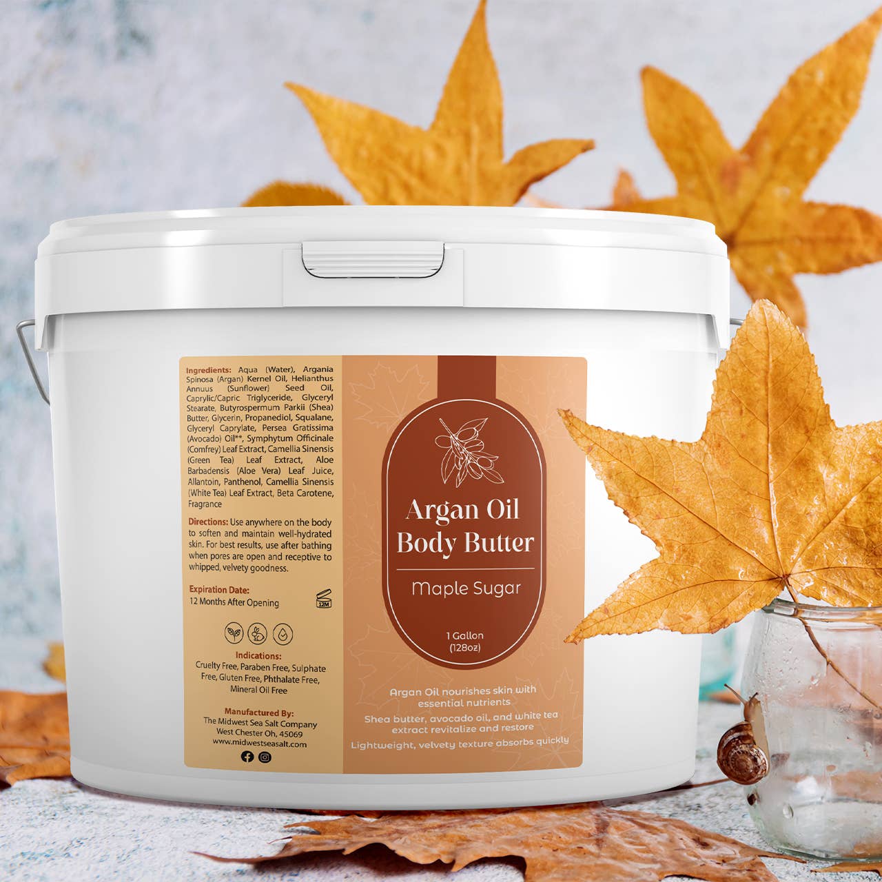 The Midwest Sea Salt Company - Wholesale Body Balm/Butter - Maple Sugar Argan Oil Nourishing Body Butter - 1 Gallon3