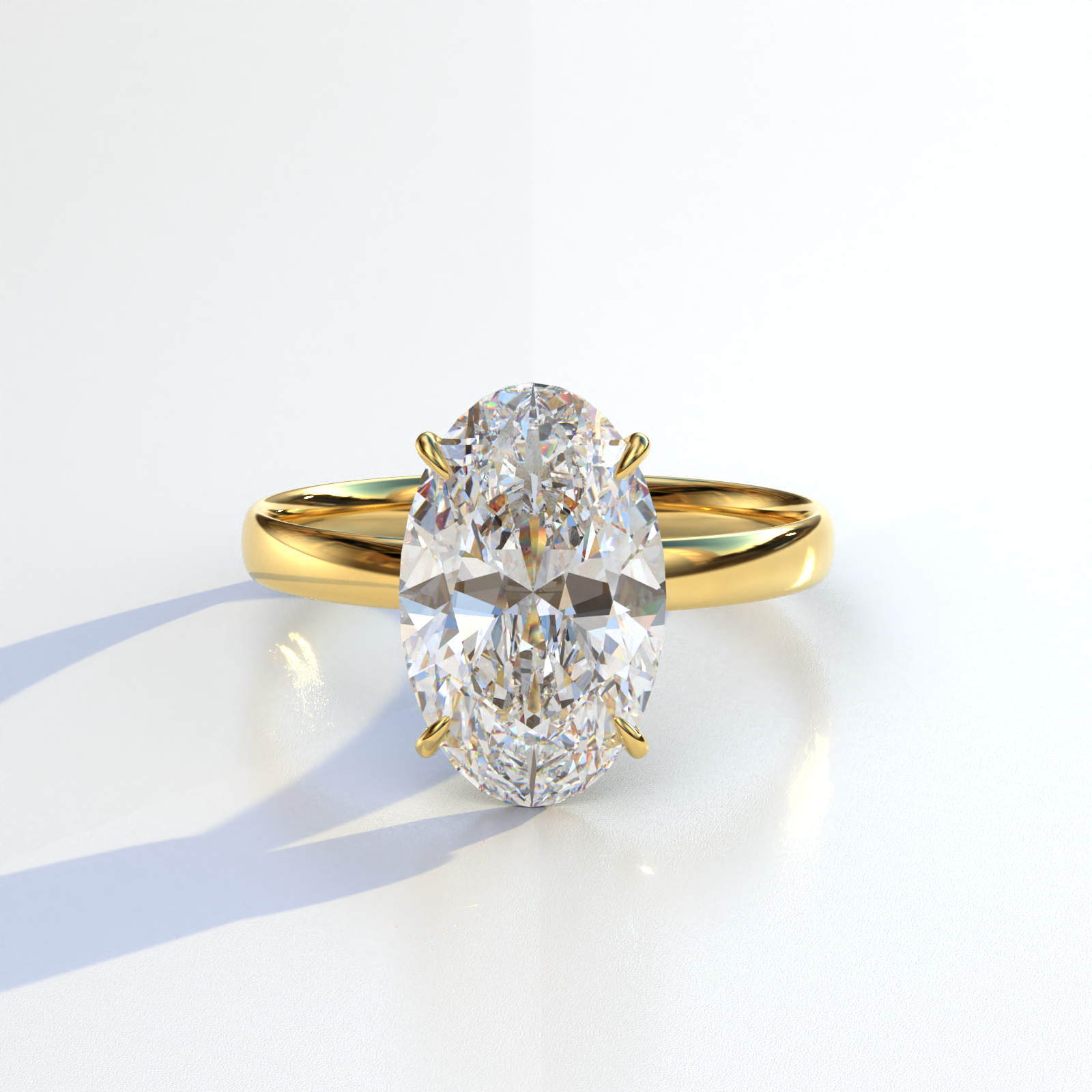 Mohana Jewels - Luxury - Wholesale Engagement Ring - 4 Carat Oval cut Lab Grown Diamond Solitaire Engagement Ring, E VVS Diamond - Cadris4