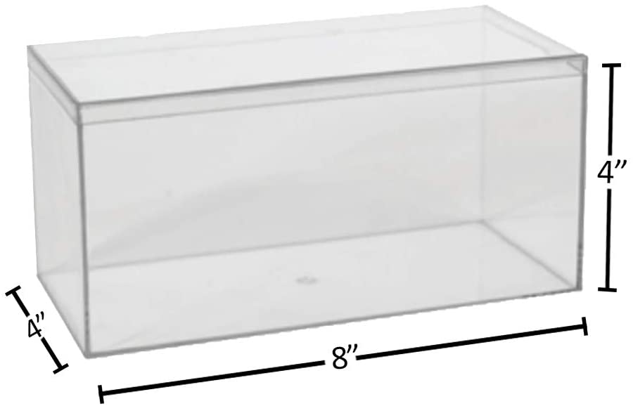 Hammont - Wholesale Decorative Box - Clear Acrylic Boxes 3 Pack 8"X4"X4"1
