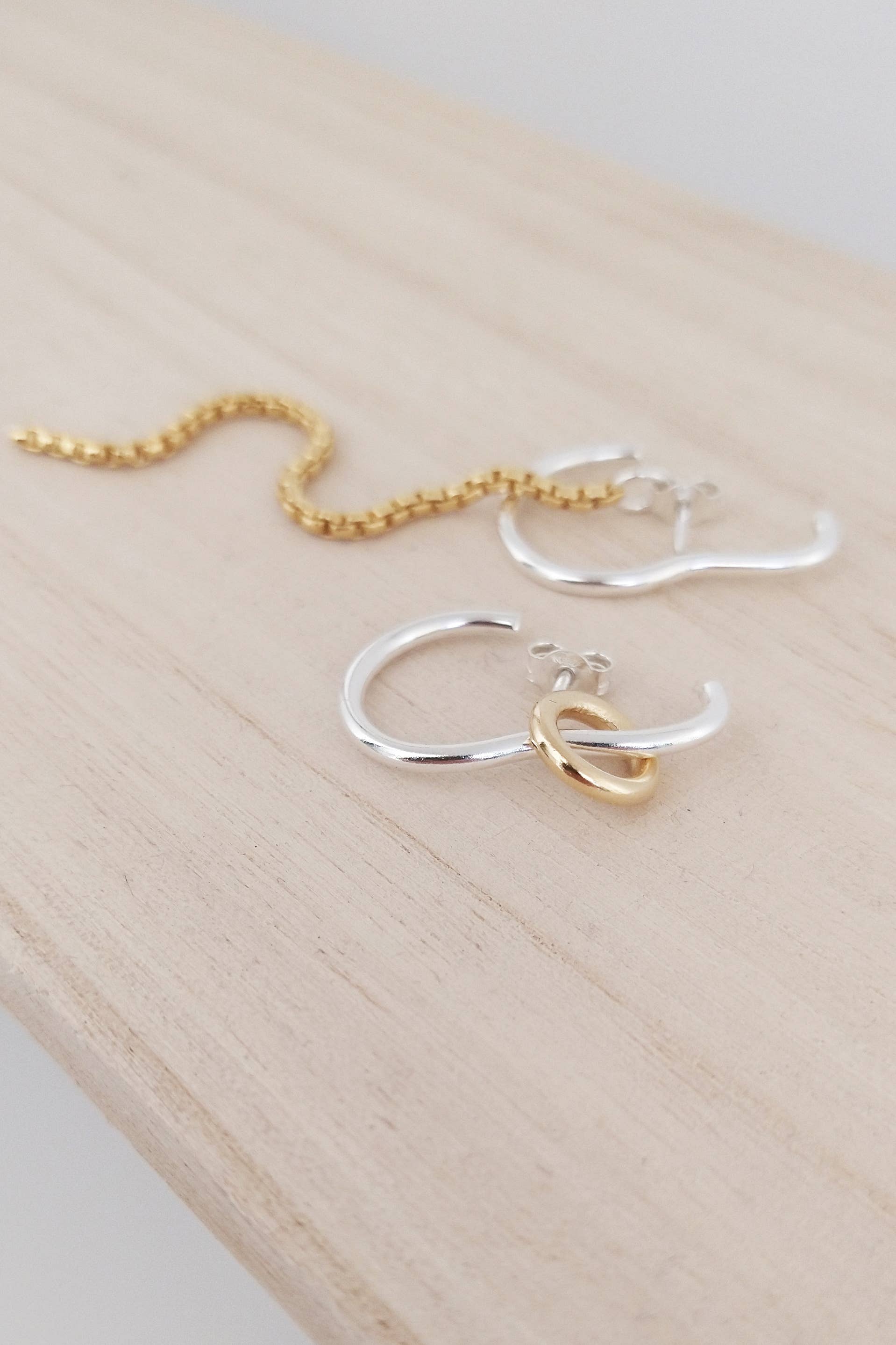 sew a song - Wholesale Dangle Earrings - Modern sterling silver earrings, Mira earrings, bicolor3