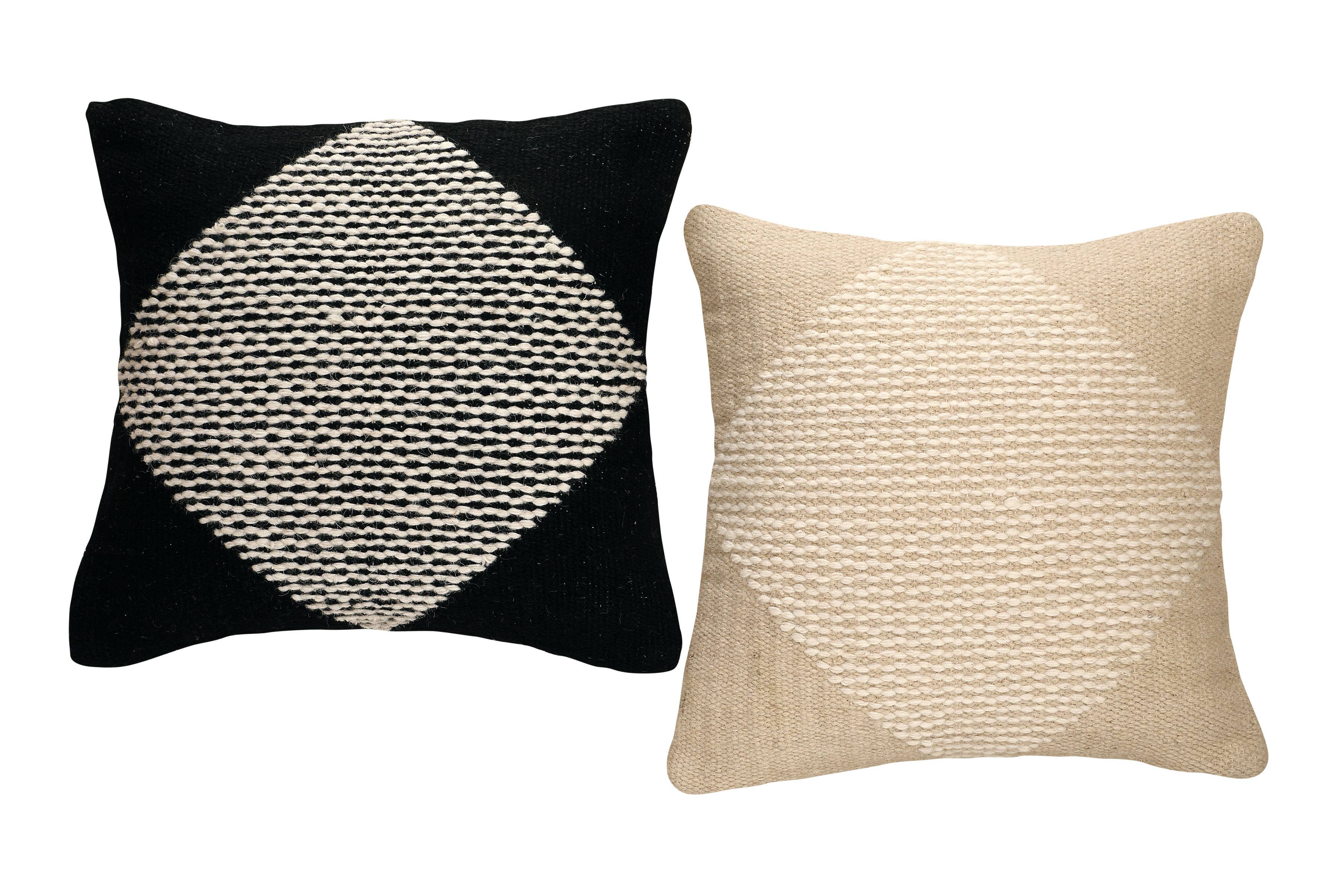 Casa Amarosa - Wholesale Throw/Decorative Pillow - GoodWeave Certified Diagonal Stripe Pillow - Black3