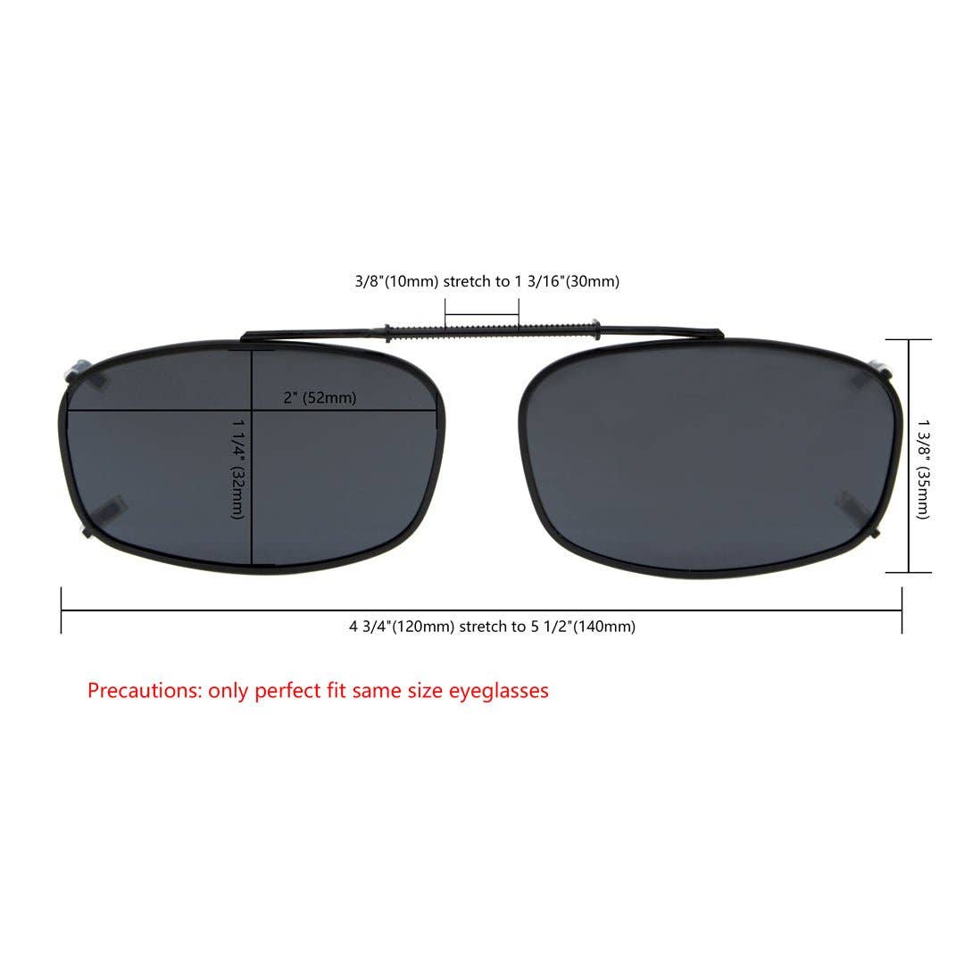 SPARE-SPECS, LLC - Wholesale Sunglasses - Unisex - Metal Frame Polarized Lens Clip on Sunglasses C62 (52MMx32MM)5