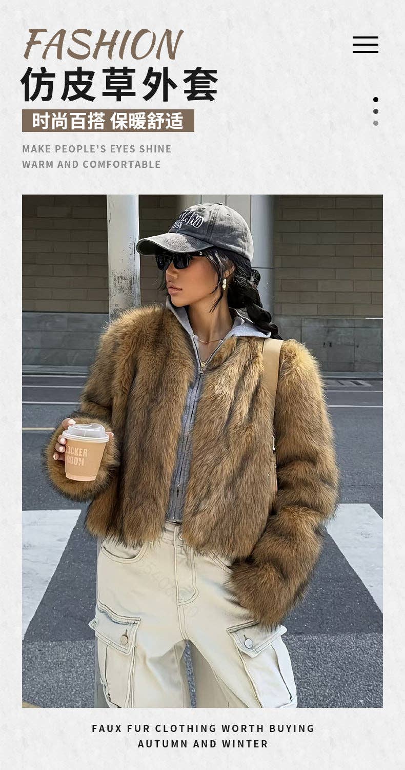 Marayn - Wholesale Jacket - Women's - Luxury Faux Fur Jacket Chic AutumnWinter European Style4