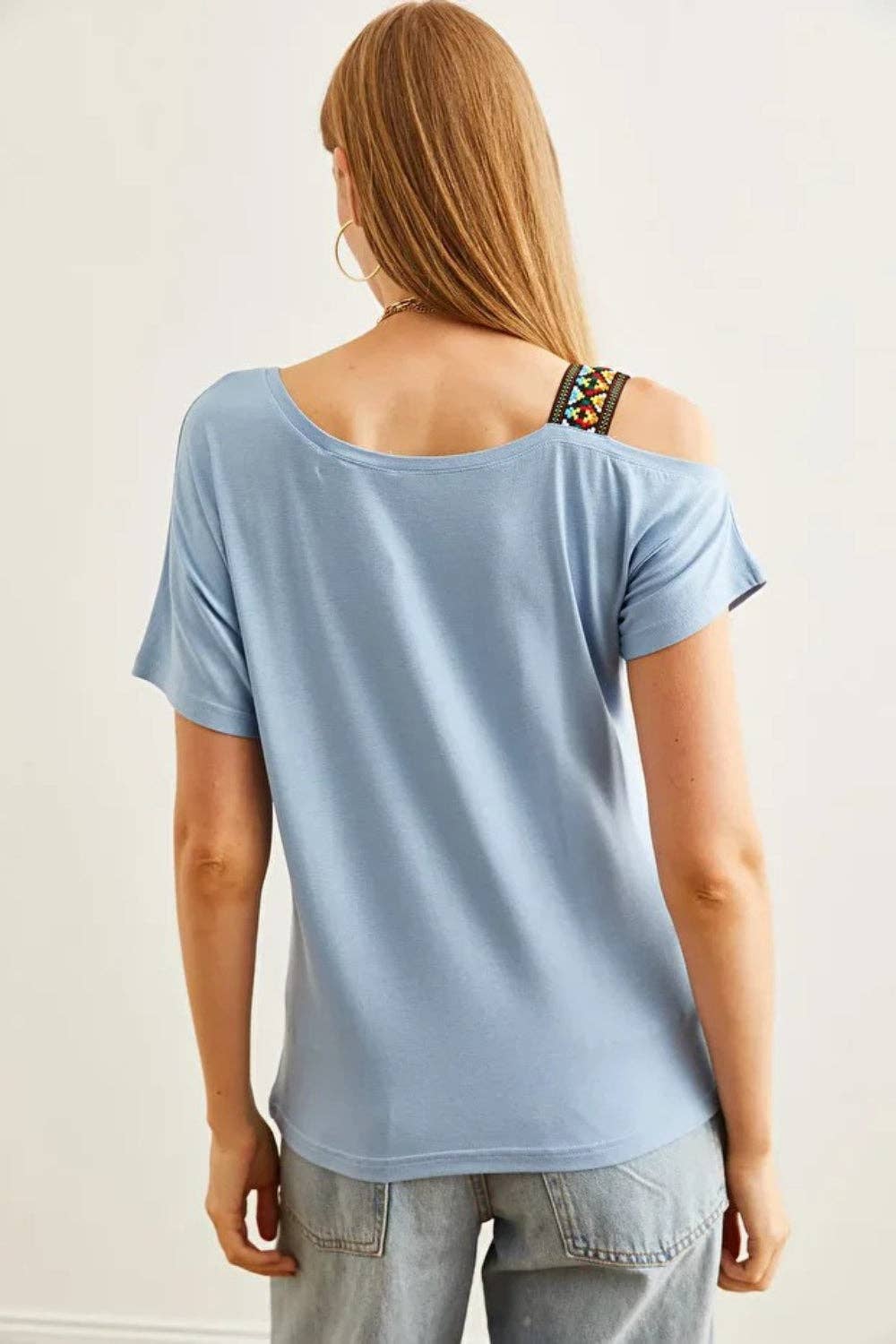 Hoxton Gal – wholesale Blouse – Women’s – One-Shoulder Ethnic-Trim Blouse16