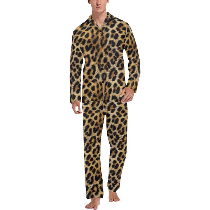 Baha Ranch Retro Pop Western Leopard Cowboy Pajamas for wholesale by BAHA RANCH WESTERN WEAR