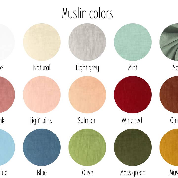 Bloom Pads - Wholesale Dinner & Cloth Napkin - Organic cotton muslin napkin Set of 5, Range of colors3