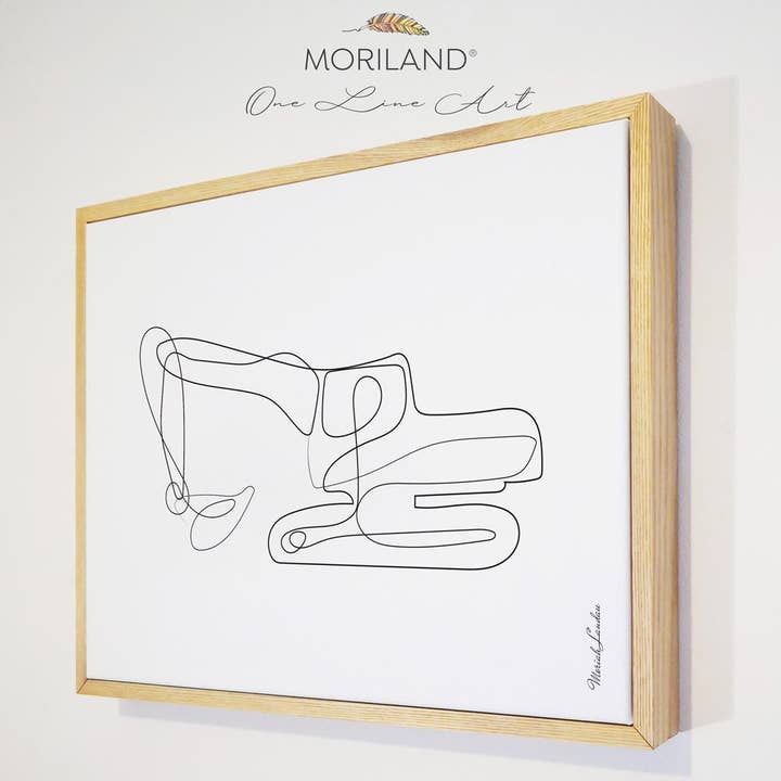 MORILAND - Vendita all'ingrosso Stampa artistica - Digger - Disegno artistico One Line - Stampa su tela incorniciata1