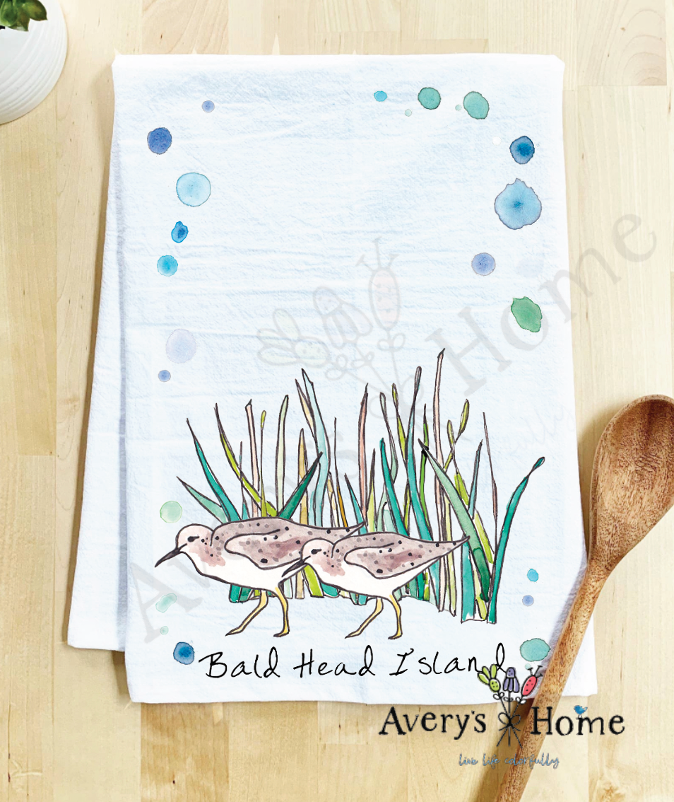 Avery's Home - Wholesale Tea Towel - Sandpipers with Beach Grass Bird Customizable Tea Towel23
