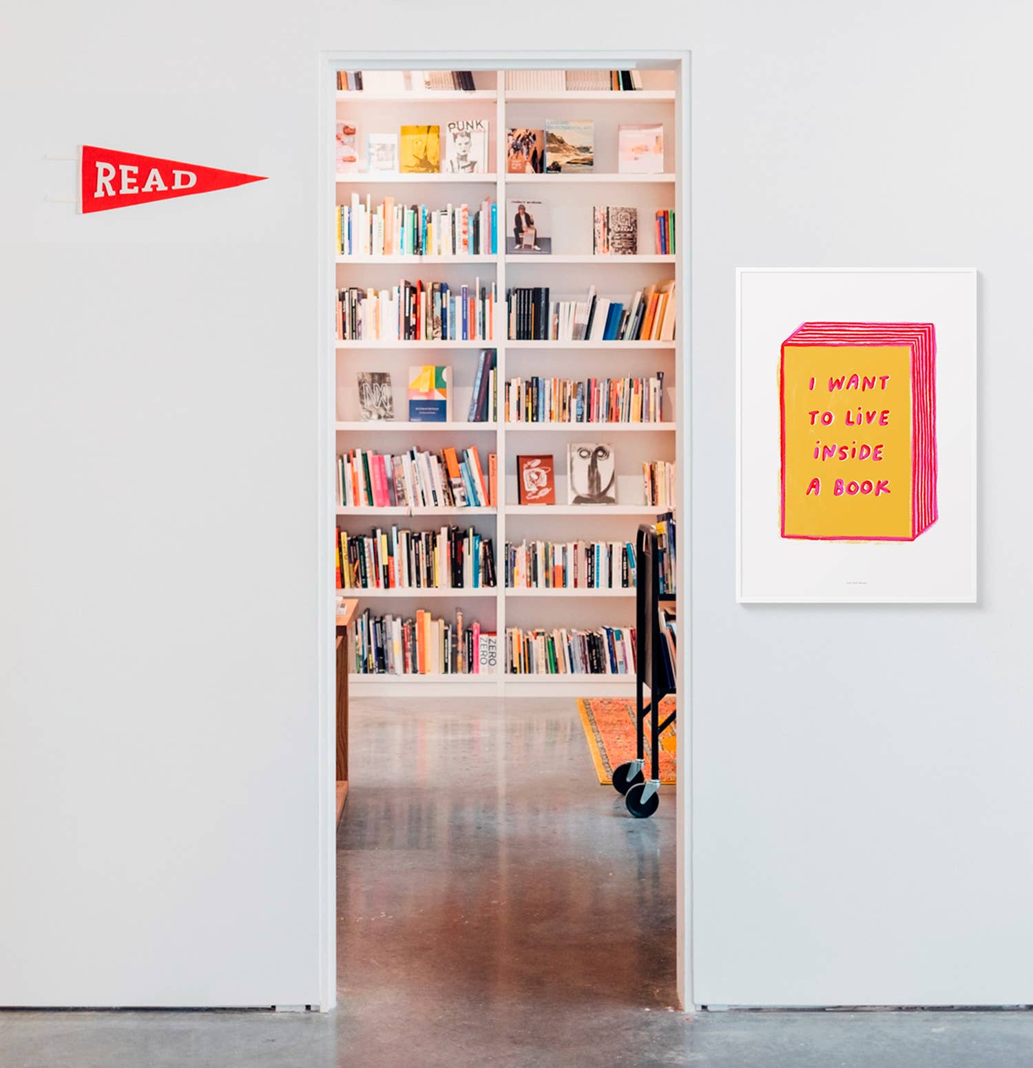 Just Cool Design - Wholesale Poster - I Want to Live Inside a Book | A4–A3 Book Illustration Print4