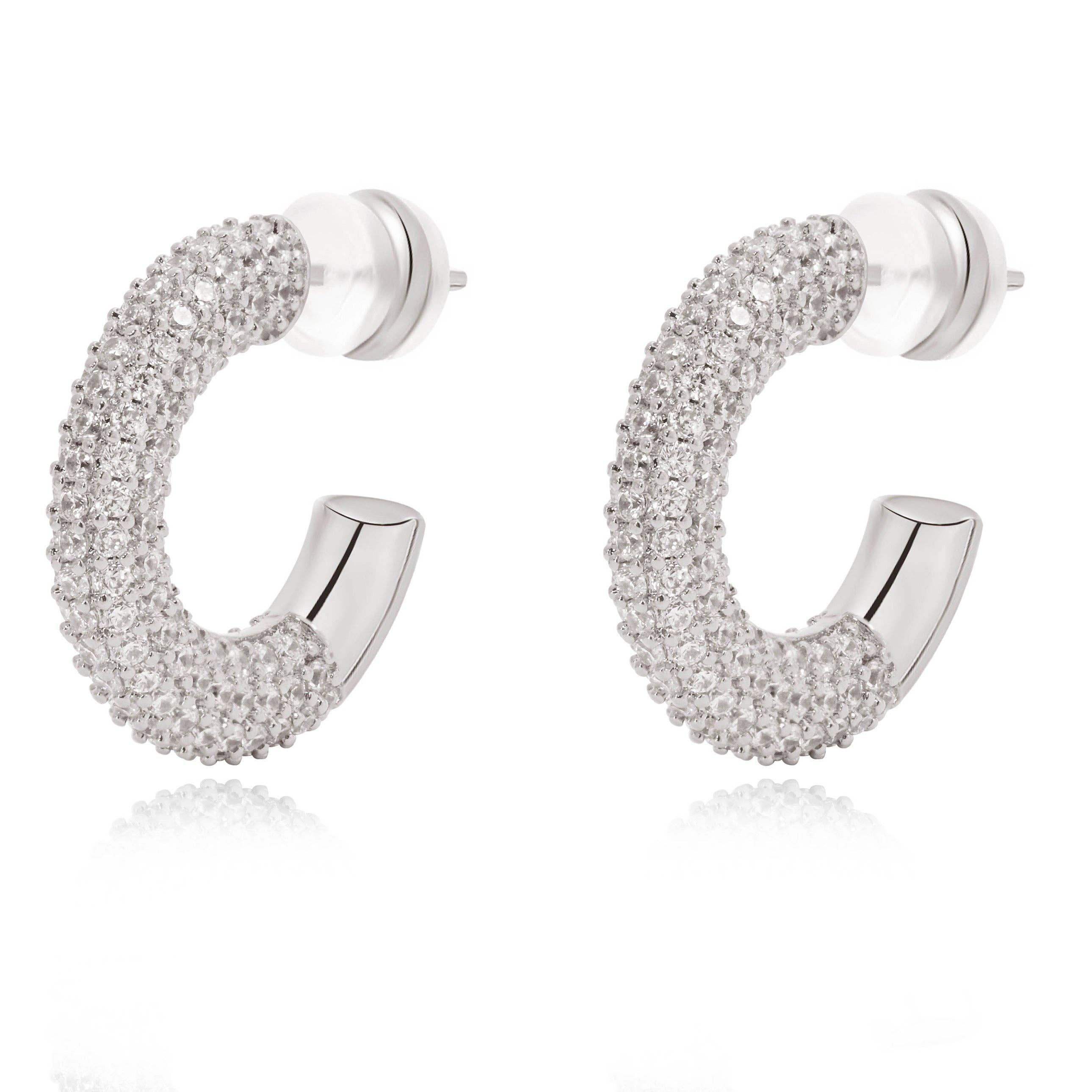 Sahira Jewelry Design - Wholesale Hoop Earrings - Demi Pave Hoop2