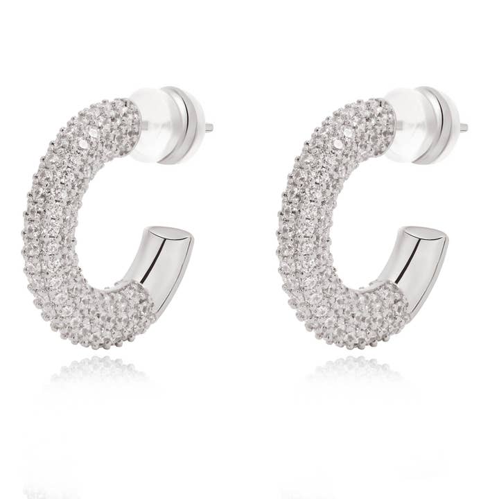 Sahira Jewelry Design - Wholesale Hoop Earrings - Demi Pave Hoop2