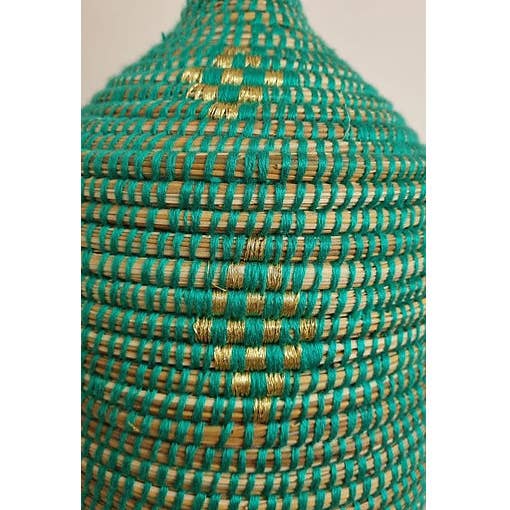 Moroccan Natural bazaar – wholesale Korg – Grön flätad korg för kök, låda för dekoration