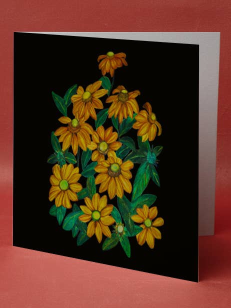 Dark Night Sunflower Card for wholesale by Shaku
