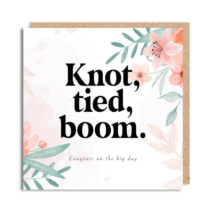 Divertente Biglietto di Nozze - 'Nodo Legato Boom' per la vendita all'ingrosso da parte di The Buddy Fernandez Card Company