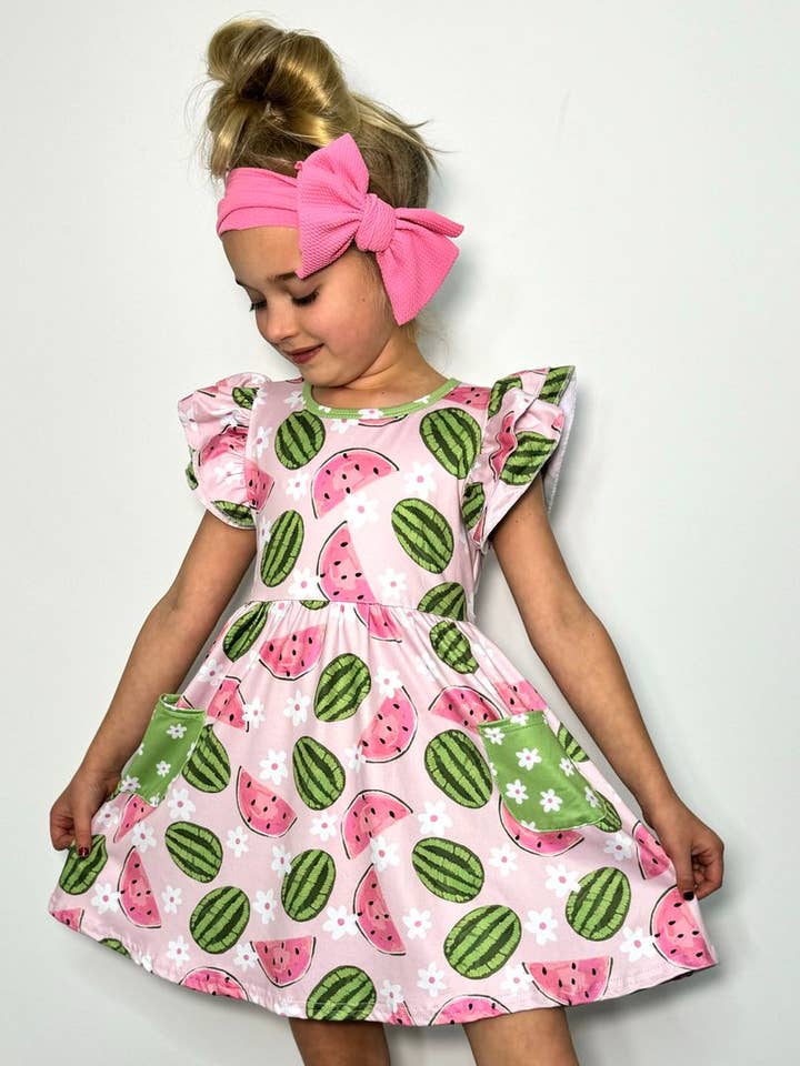 Clover Cottage - Wholesale Dress - Kids - Sugar Baby Watermelon Girls Dress