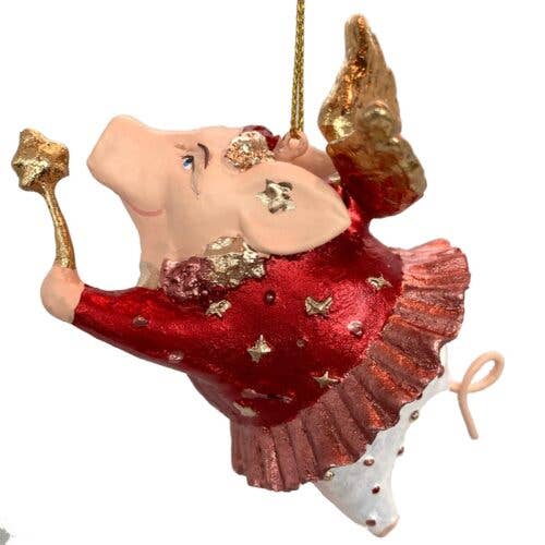 Un cochon volant avec une baguette magique. pour la vente par Santa and friends