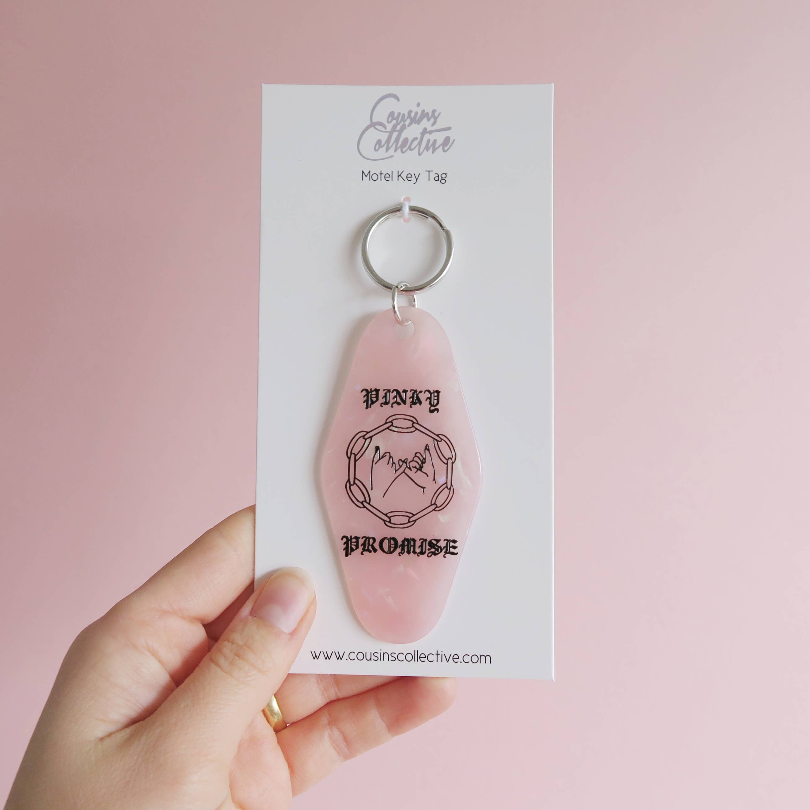 Cousins Collective - Wholesale Keychain - Women's - Pinky Promise Motel Keytag Keychain - Pink1