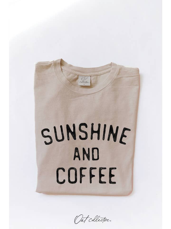 OAT COLLECTIVE - Wholesale Screen Printed T-Shirt - Women's - SUNSHINE AND COFFEE Mineral Graphic Top 2