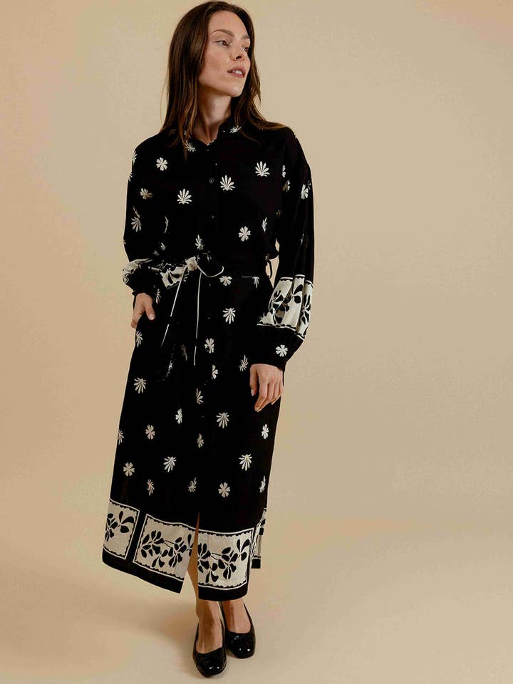 EMILIE K - Vendita all'ingrosso Vestito - Donna - CONSTANCE Abito kimono lungo con cintura a fascia