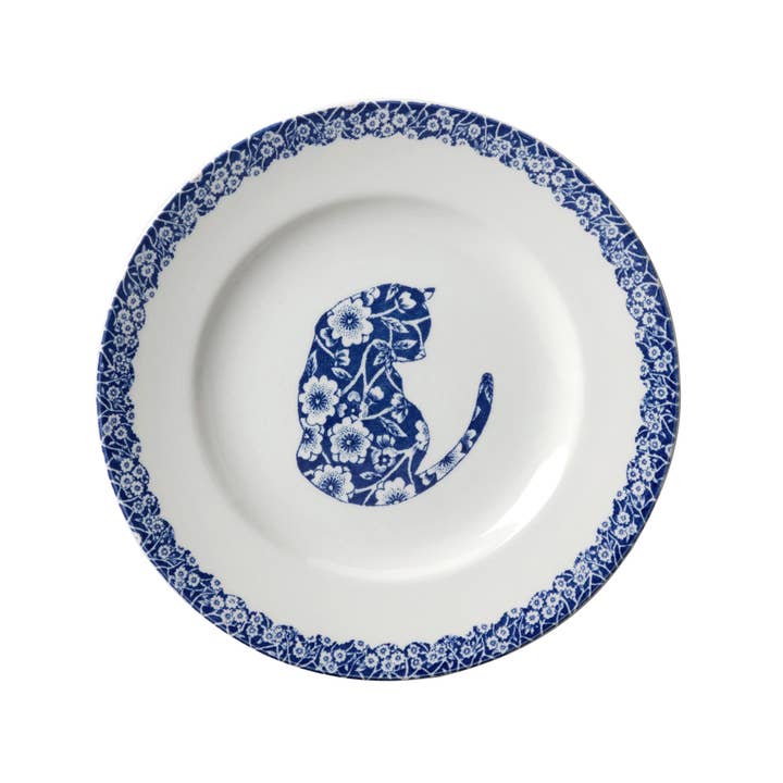 Burleigh - Wholesale Appetizer Serveware - Blue Calico Cat Small Plate