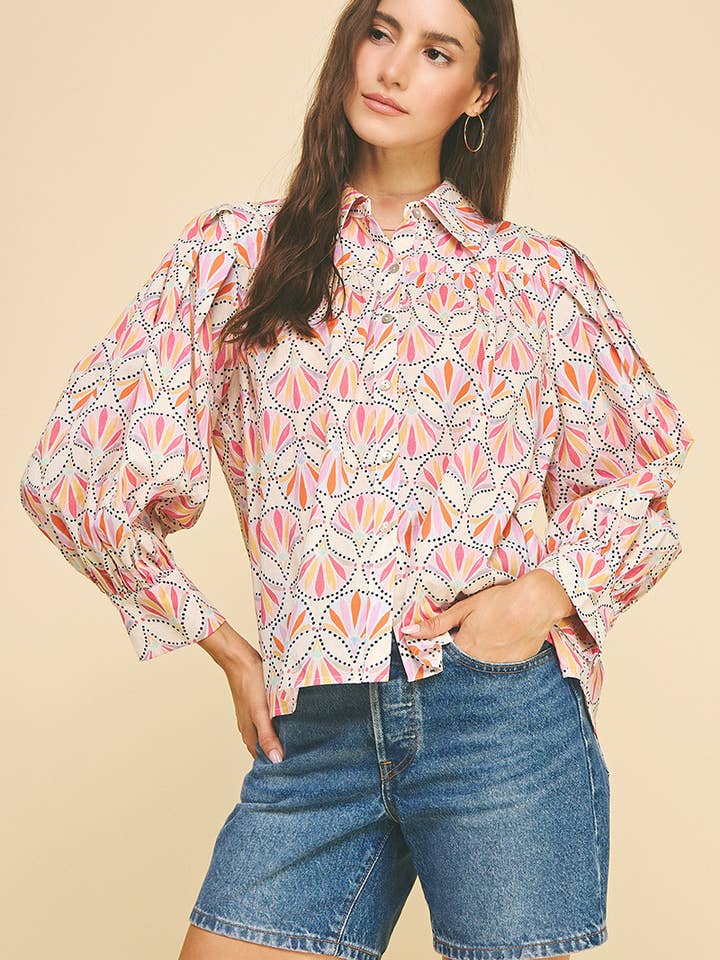 CAMISA COM BOTÕES E ESTAMPADO - 5374TD por atacado de PINCH