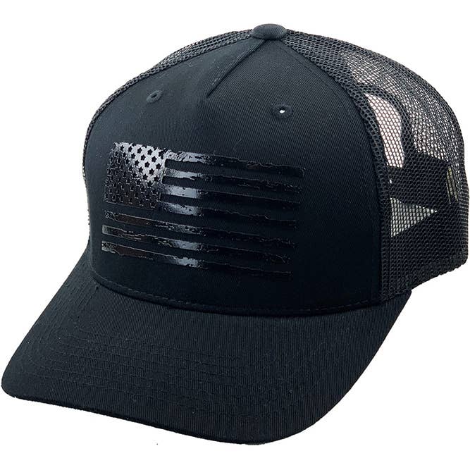 Hana - Wholesale Trucker Hat - Women's - Flag Flat Uv Print Mesh Back American Flag Baseball Cap