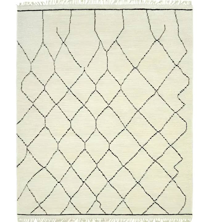 Classic Moroccan Hand Spun Wool Hand Knotted Area Rug for wholesale by Maia Homes