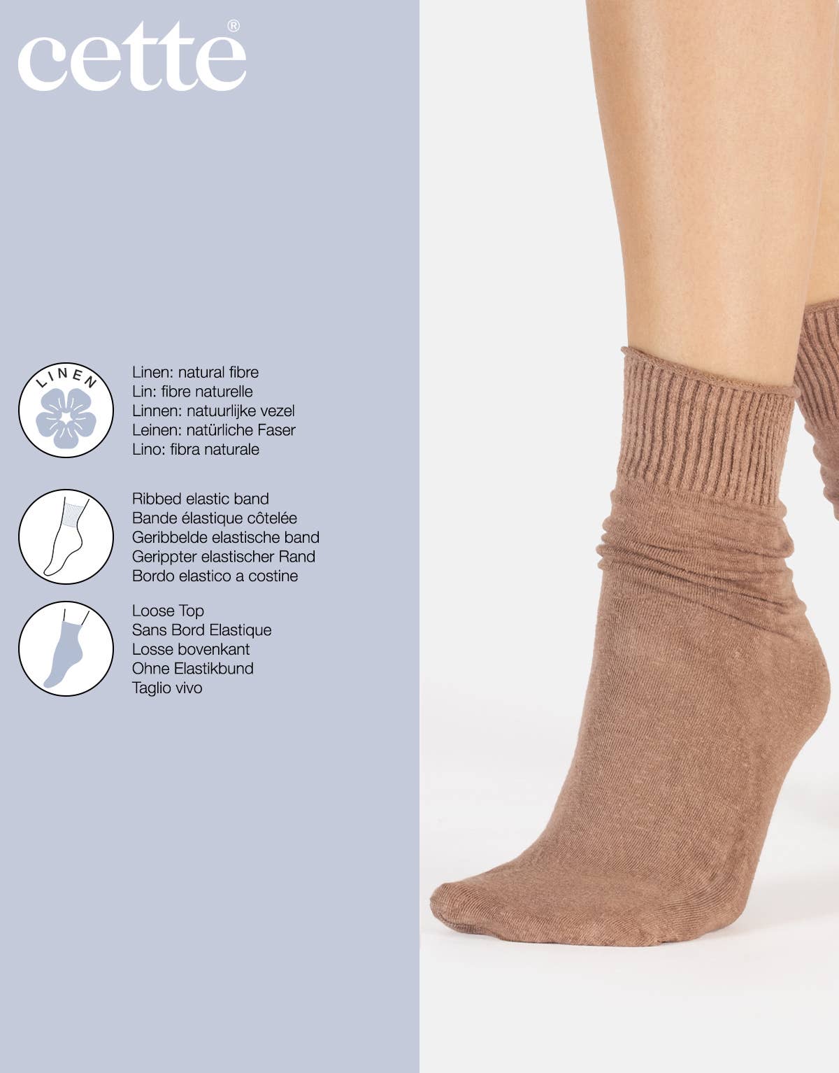 Cette - Wholesale Socks - Women's - Linen Socks without Elastic Band, Women Socks, Natural Fibre26
