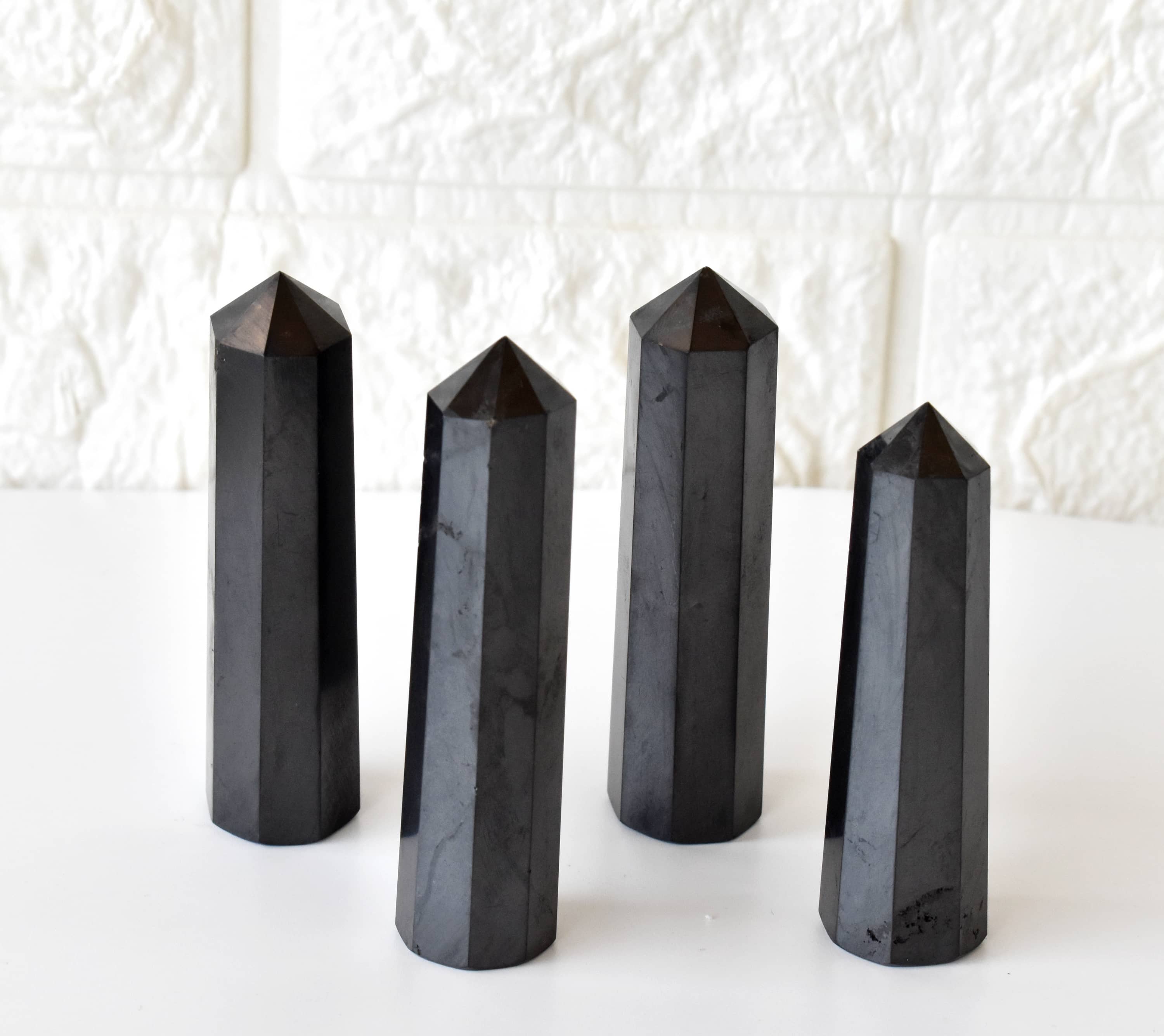Soothing Crystals - Wholesale Spiritual Stone/Crystal - Healing Obelisk| Black Shungite Crystal Tower |Crystal Point5