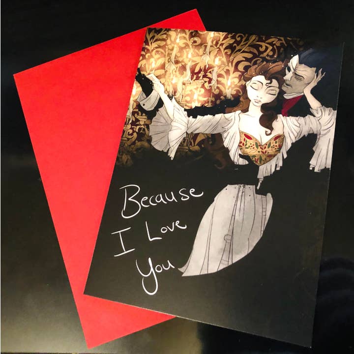 Dread Illustrations - Wholesale Love Card - Phantom of the Opera Romantic Gothic Greeting Card3