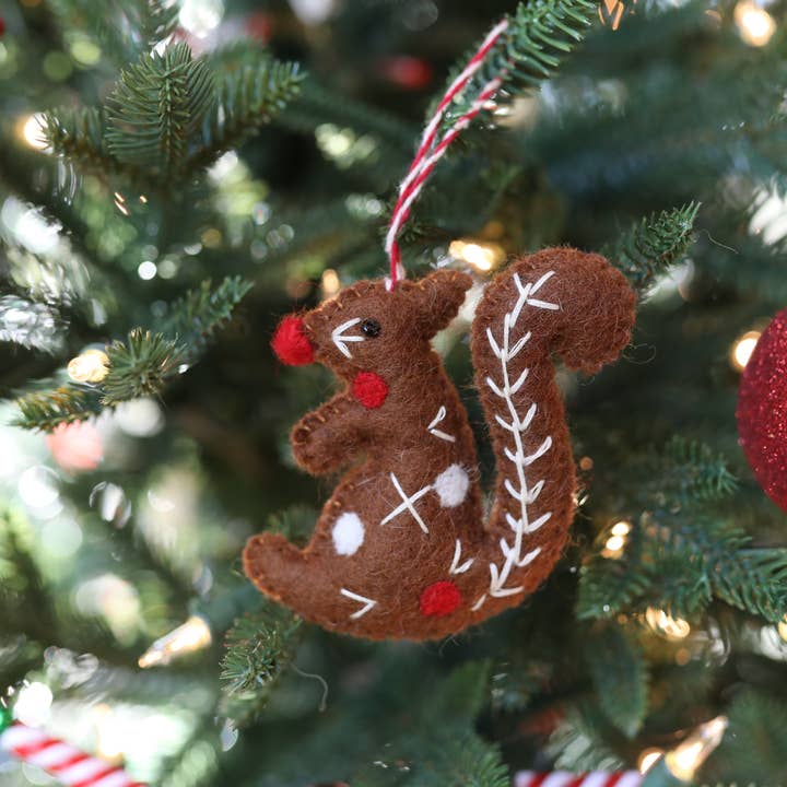 Ornaments 4 Orphans - Wholesale Ornament - Squirrel Felt Wool Christmas Ornament