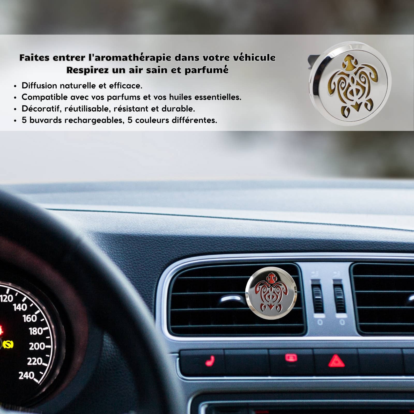 Zen'Arôme - Wholesale Car Freshener - Unisex - Car Air Freshener Clip'Arôme - Turtle2