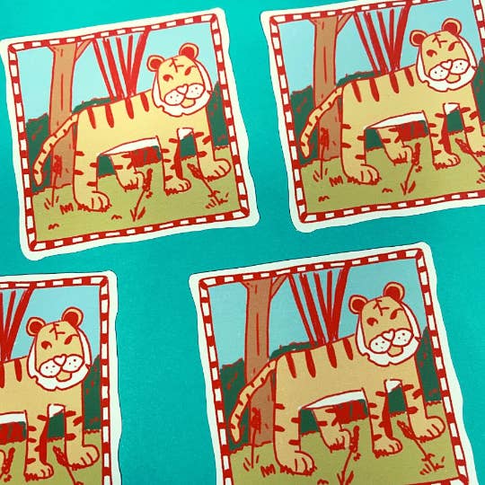 Tiger Sticker for engroshandel hos Bearpops Illustrations