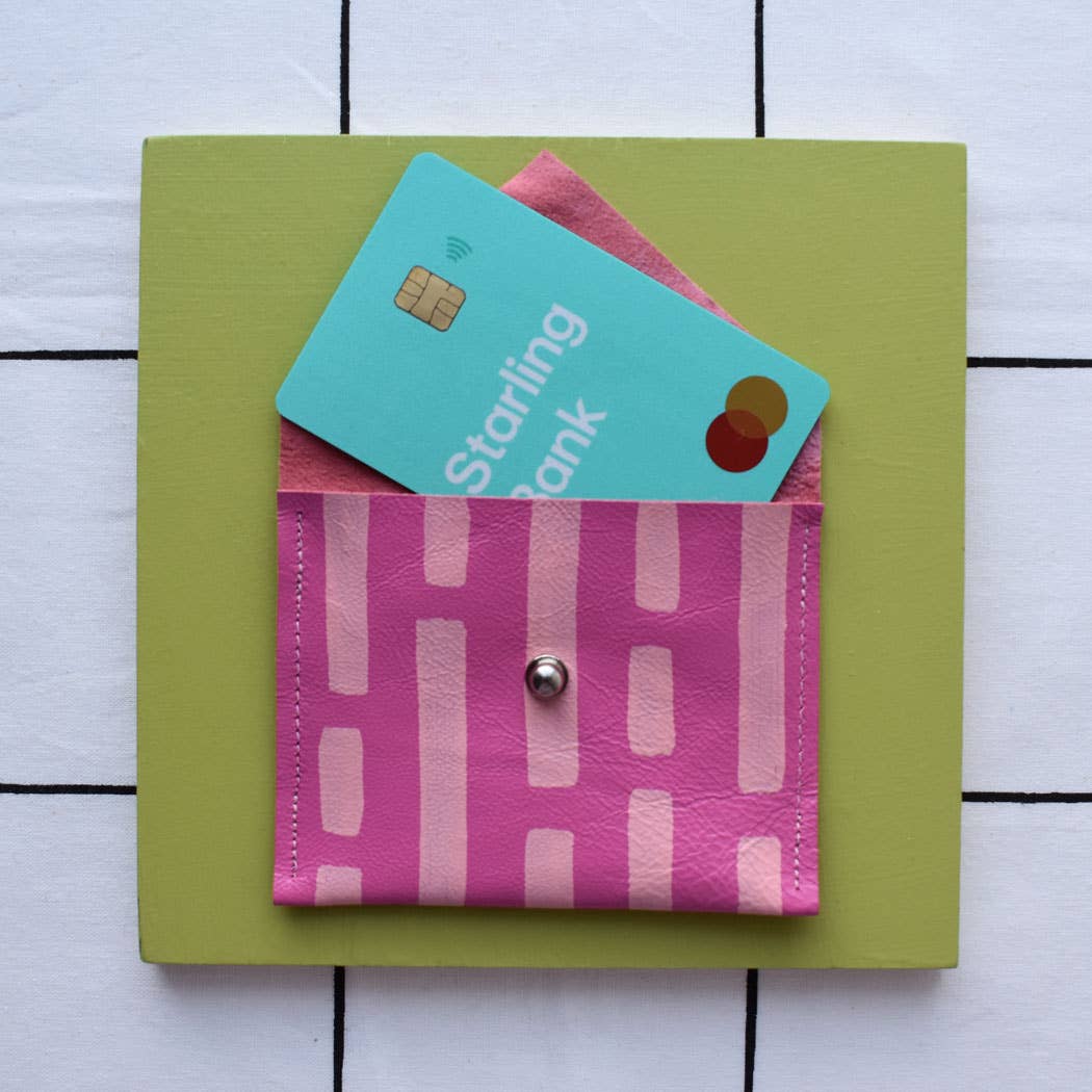 Jemma Marston - Wholesale Coin Purse - Women's - Brick Leather Hand Painted Card Pouch6