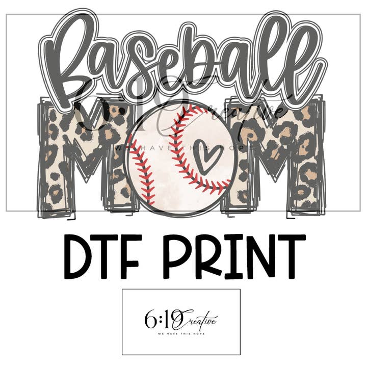 Baseball Mom DTF-tryk for engroshandel hos 6:19 Creative