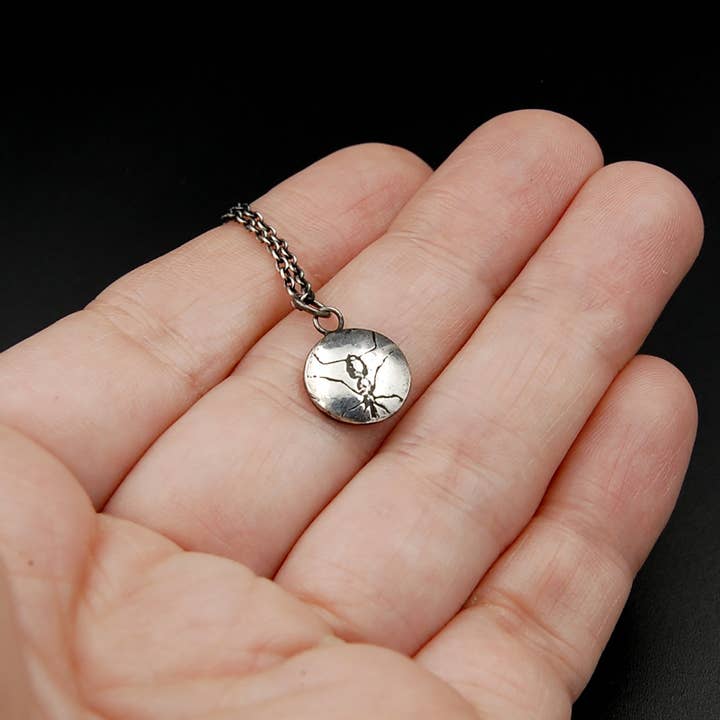 Metal Cloth & Wood - Wholesale Pendant/Charm Necklace - Customizable Sterling Silver Ant Necklace with Your Choice of Cable or Curb Necklace Chain, Hook or Lobster Clasp and Length of 16" to 22"