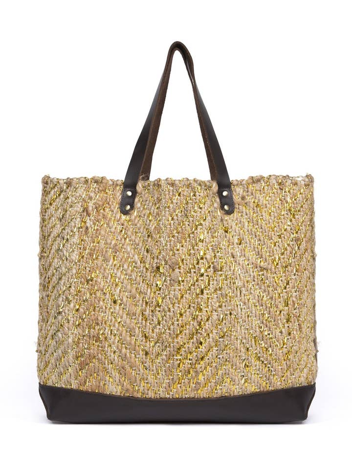 Gold Jute Basket Bag for wholesale by Kapara London