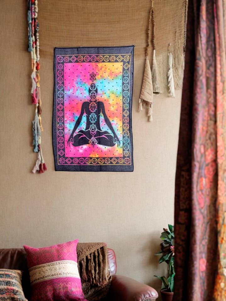 Meditation Tapestry 7 Chakras for wholesale by Kimago's Home