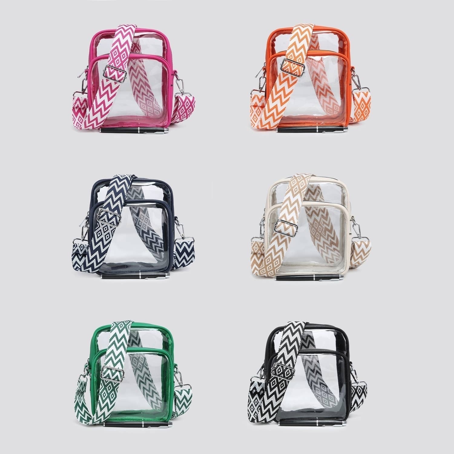 House of Milano - Vendita all'ingrosso Borsa a tracolla - Donna - Borsa a tracolla in PVC trasparente con tracolla a chitarra # 32059