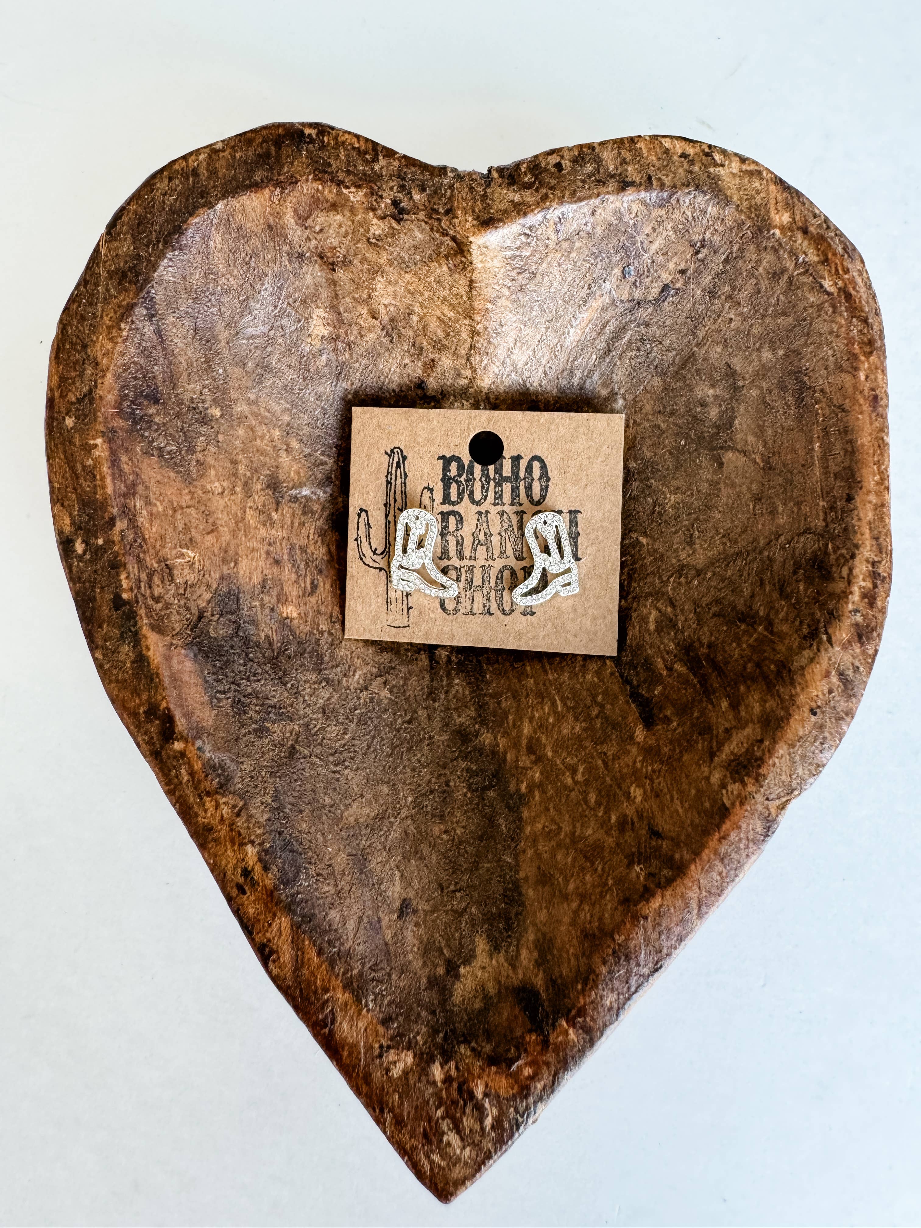 Boho Ranch Shop – wholesale Stud/post earrings – Western cut out paved Stud earrings - cowboy boots hat bow 3