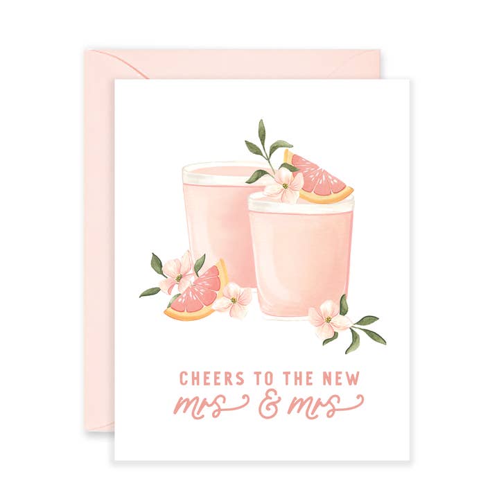 Cocktail Cheers — Mrs & Mrs-Hochzeitskarte, Hochzeitskarte für Jungvermählte für den Großhandel von Isabella MG