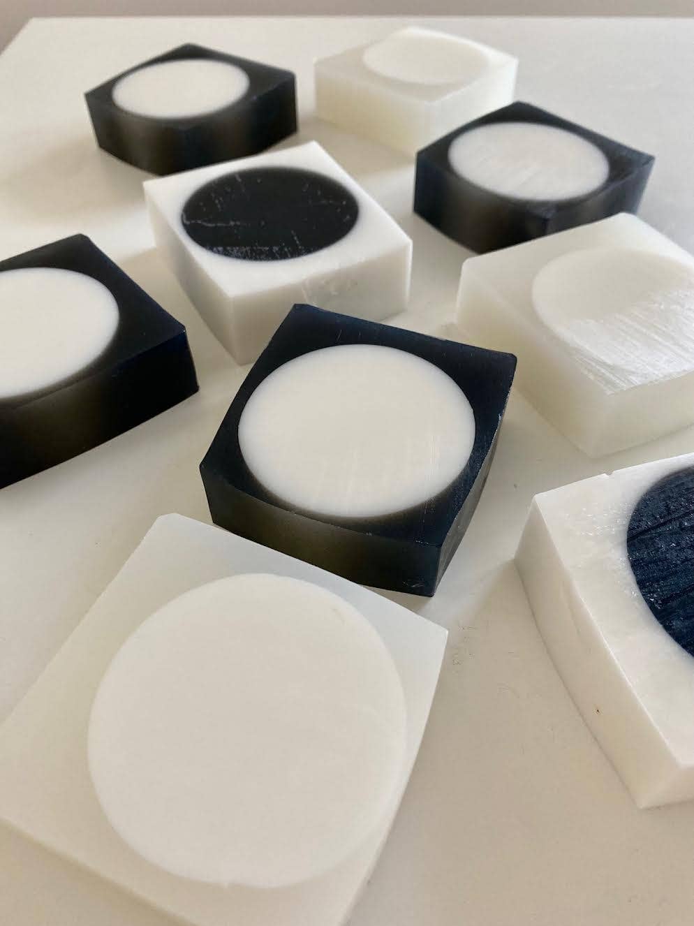 Saturna Outdoor Research - Wholesale Bar Soap - Blanc and Noir Circle Soaps1