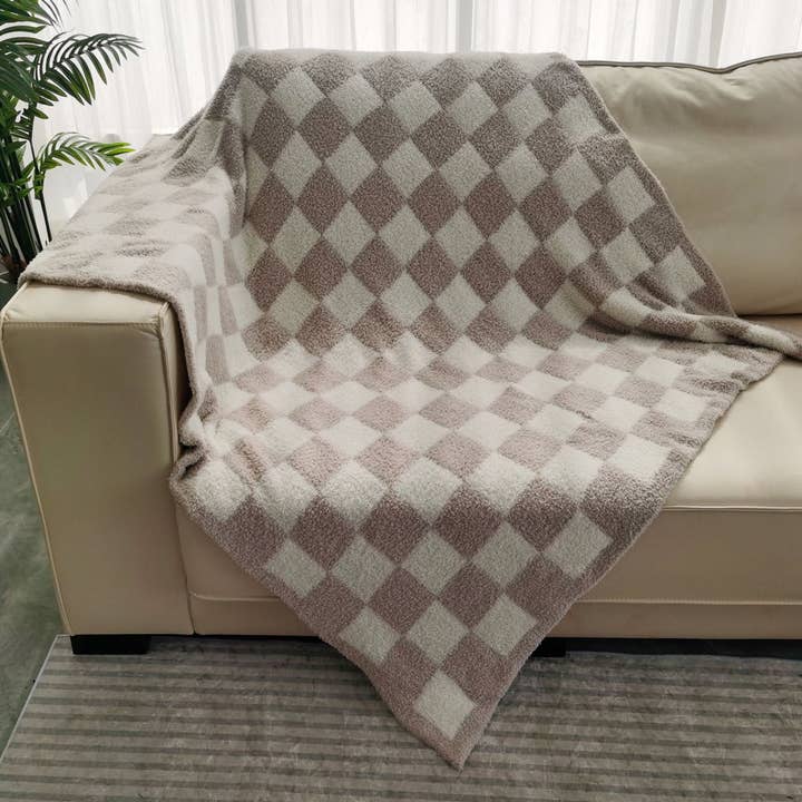ACCITY - Wholesale Throw Blanket - PLAID STRIPED KNITTED BLANKET SOFA BLANKET_CWMM03204