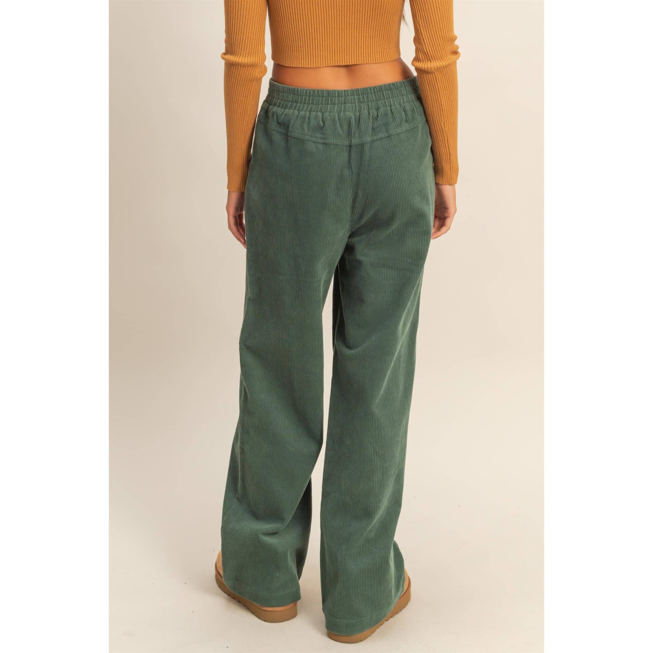 Double Zero - Wholesale Pants - Women's - Corduroy High-Waisted Wide Leg Pants6