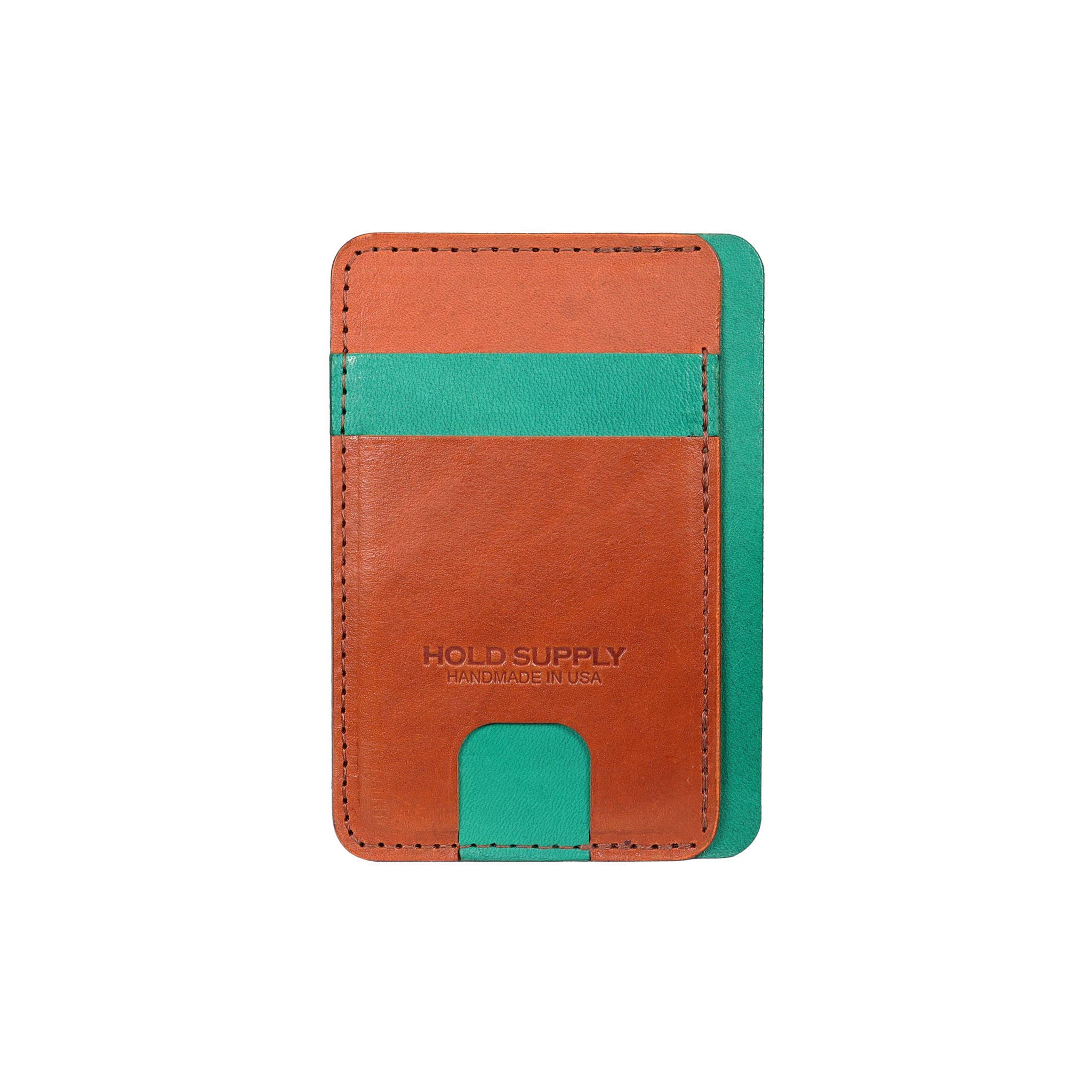 HOLD SUPPLY - Wholesale Wallet - Unisex - Green and Brown Unisex Leather Front Pocket Wallet0
